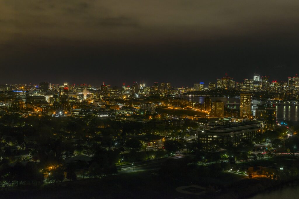 a night shot from the city of everett